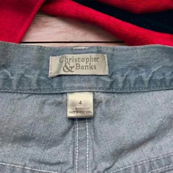 Christopher and Banks size 4 cutoff jeans shorts with cute cherry accents. - Picture 3 of 5